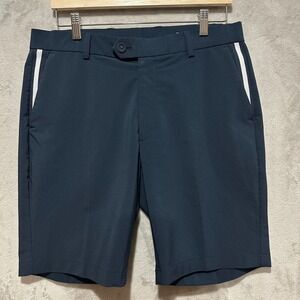 G/FORE Mens Golf Shorts Navy Blue White Stripe Trim Size 32 Performance Athletic